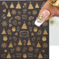 2pcs Gold 3D Christmas Nail Foil Stickers Sparkling Snowflake Christmas Tree Snow Globe Snowflake Nail Slider Xmas Nail Stickers