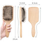 Boar Bristle HairBrush Wood Hair Brush Peine OAK Wood Combs for Women Barber Beauty Care Paddle Scalp Massage Brush