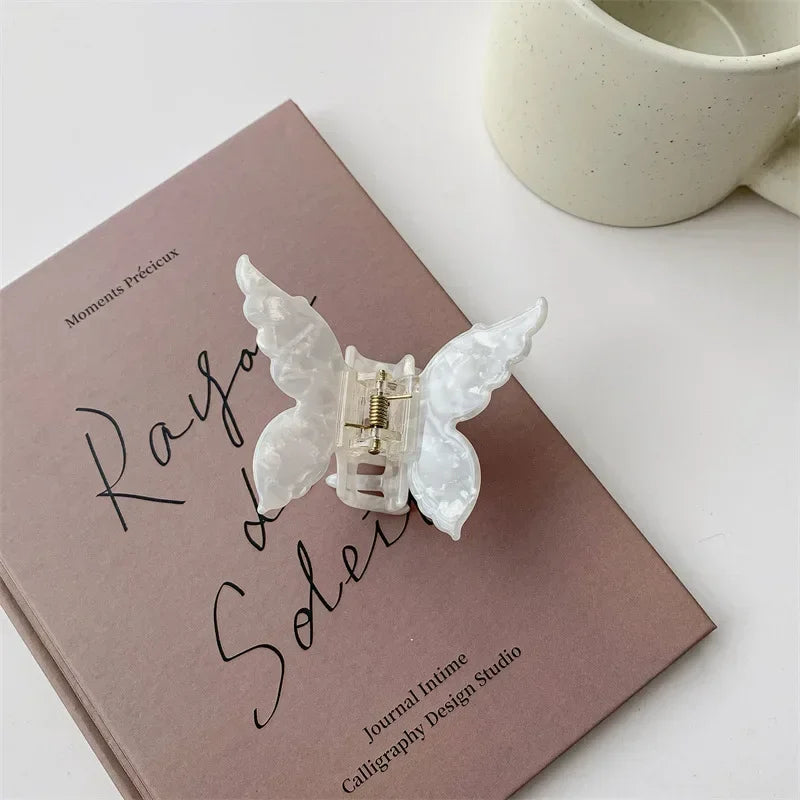 Retro Fairy Butterfly Hair Claw Acetate Crab Hair Clip Sweet Princess Shark Hairpin Women Lady Girl Headwear Hair  Accessories