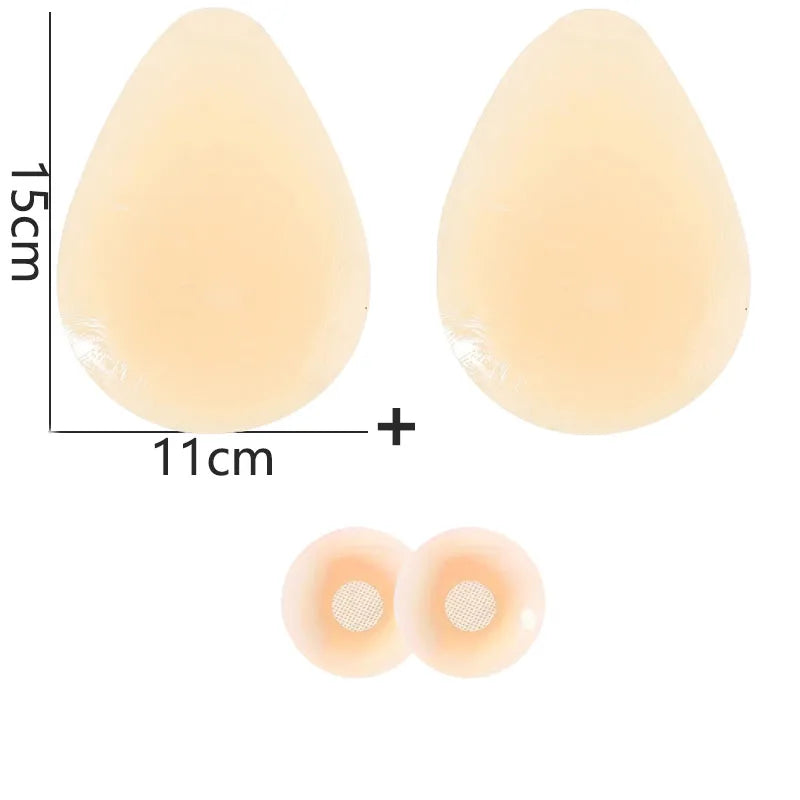 Ultra-Thin Silicone Bra Drop-Shaped Nipple Covers  No Glue Self-Adhesive Sticky Push Up Pasties  Lift Breast Pads for Women
