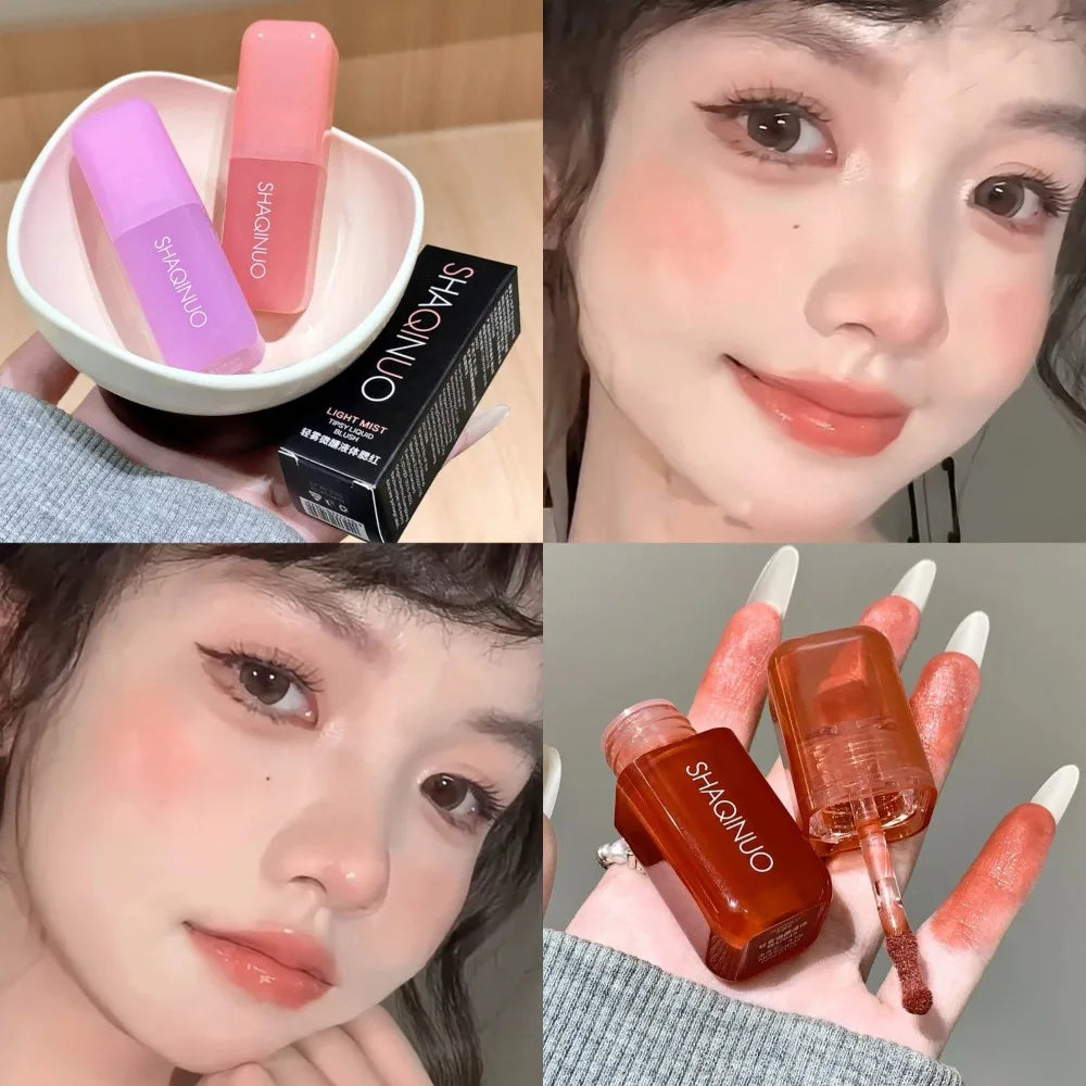 Monochrome Liquid Blusher Waterproof Moisturizing Highlight Beauty Purple Lip Cheek Dual-use Matte Natural Rouge Face Makeup