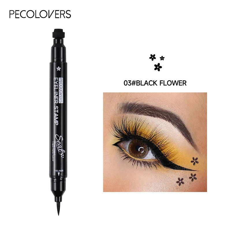 Star Liquid Eyeliner Black Moon Stamp Eye Liner Pencil 2 in 1 Waterproof Long-lasting Easy Applying Eye Eyeliner Pen Makeup