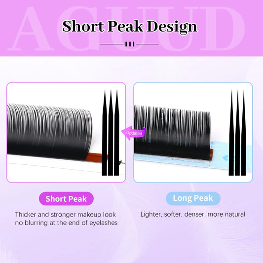 AGUUD NEW Super Matte Black Individual Eyelash Extension 0.03 05 07mm Premium Faux Mink Natural Soft Mega Volume Classic Lashes