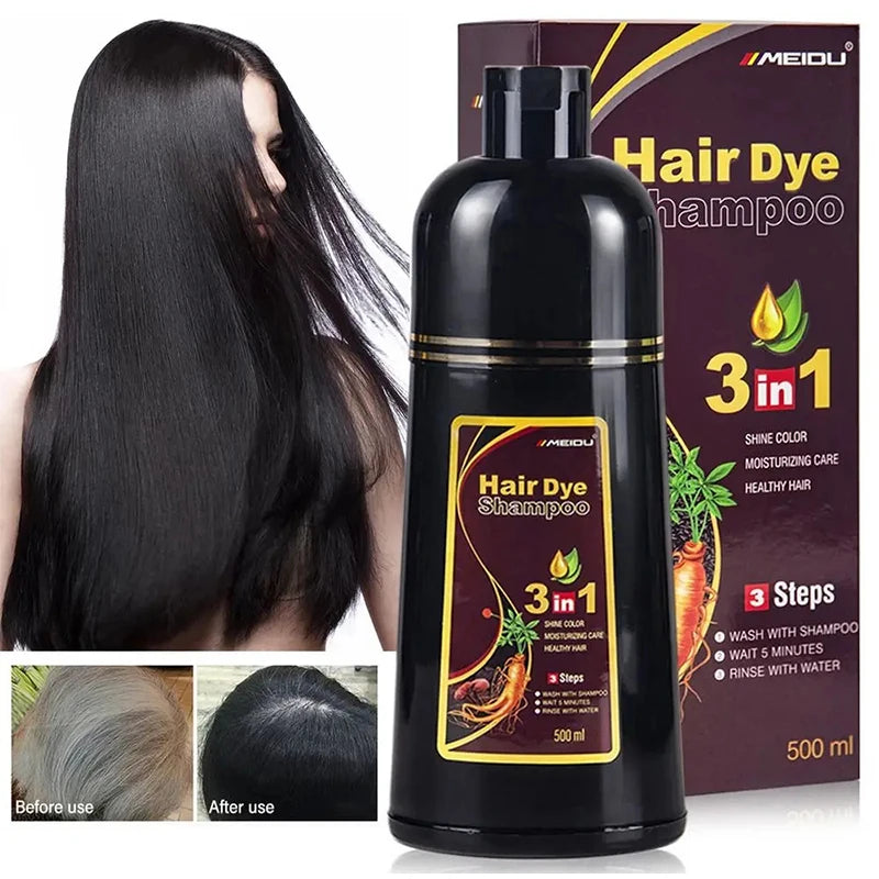 Hair Dye Shampoo 3 In 1 Instant Coloring Shampoo Natural Treatment For Hair Shampoo Large Capacity Head Shoulder Shampoo
