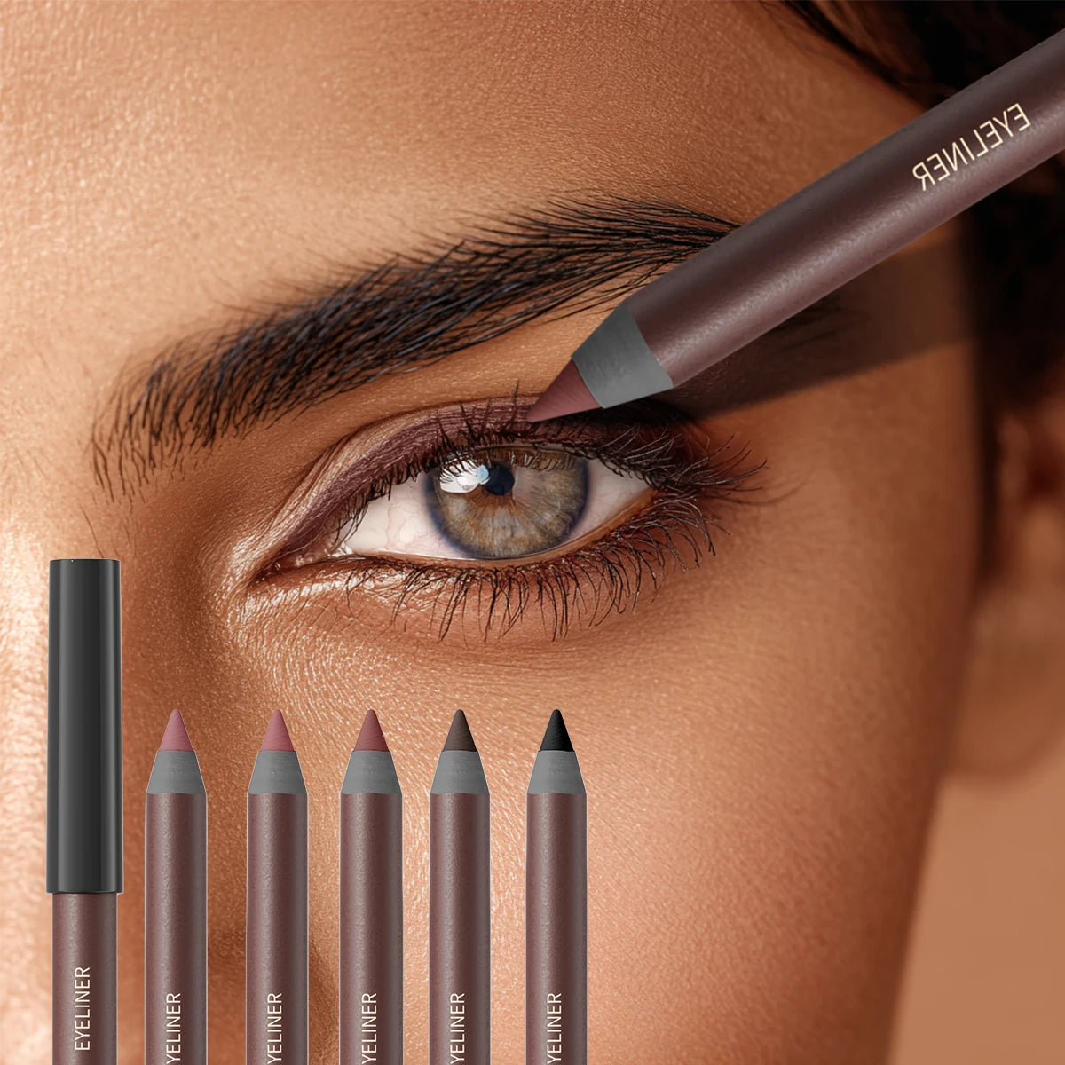 Eyeliner Pen, Waterproof And Sweatproof, Long Lasting Smudge ProofHard Refill Eyebrow Pencil