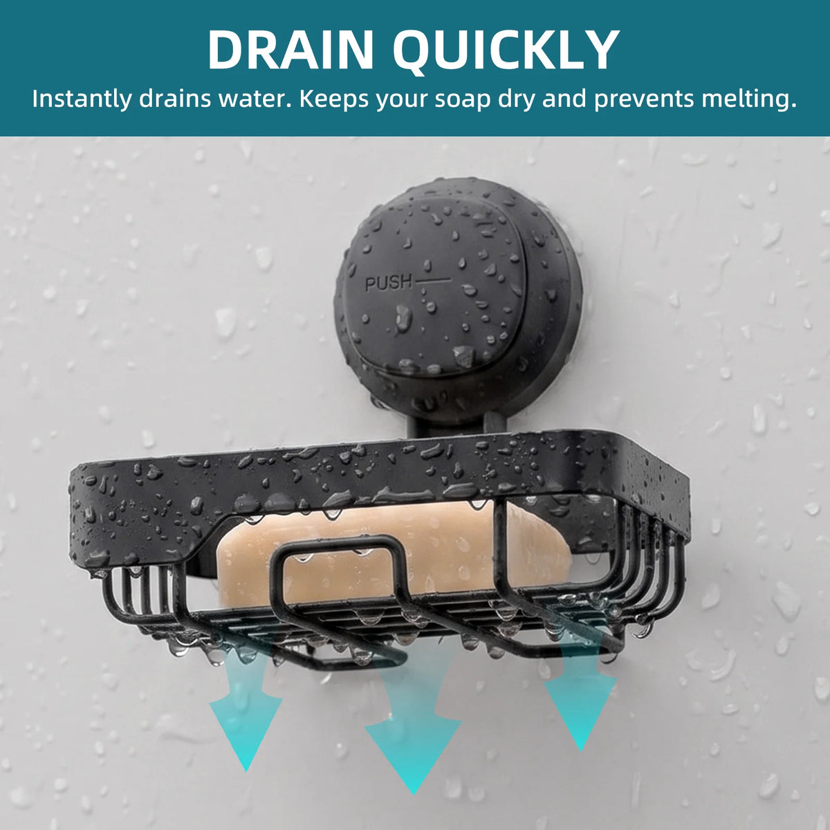 TAILI Soap Holder Soap Dish for Shower Wall, Bathroom Accessories, Removable and No Drill, with Visible Red Line Seal Indicator