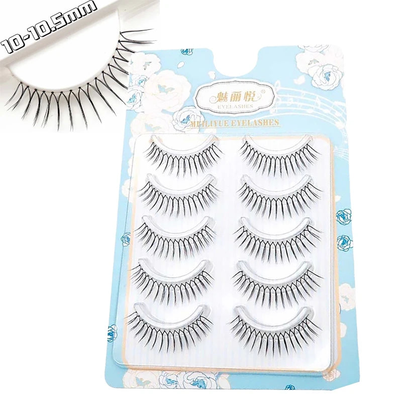 5 Pair False Eyelashes Korean Style U Shape Lashes Natural Soft Full Strip Eyelash Extension DIY Wispy Lash Cosmetic Supplies