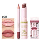 USHAS 2 In 1 Lipstick&Lip Liner Set, 18 Color Matte Nude Color Lipstick, Moisturizing and Long-Lasting, Perfect Lip Cosmetic