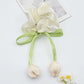 3PCS Tulip Flower Scrunchies - Sweet Elastic Hair Rings for Women, Large-sized High-end Hair Ropes and Hair Accessories