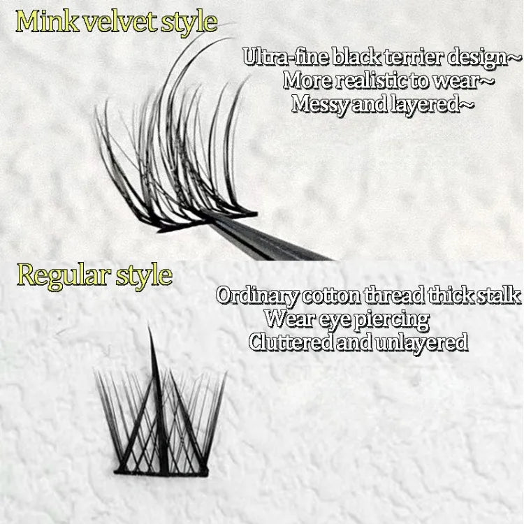 5D Mink Manga Lashes Fluffy Individual Eyelashes Natural False Eyelashes Baby Eyelash Curl Lashes Lazy Trilogy Eyelash Clusters