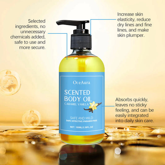 Vanilla Body Massage Oil Improve Moisturizing Relieve Stress Strengthen Nourishing Muscle Relaxing Body SPA Plant Essential Oils