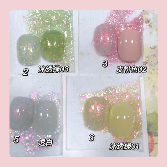 15ml Aurora Mermaid Sparkly Gel Nail Polish Glitter Iridescence Soak Off UV Gel Semi-permanent Varnish  DIY Manicure Gel Polish