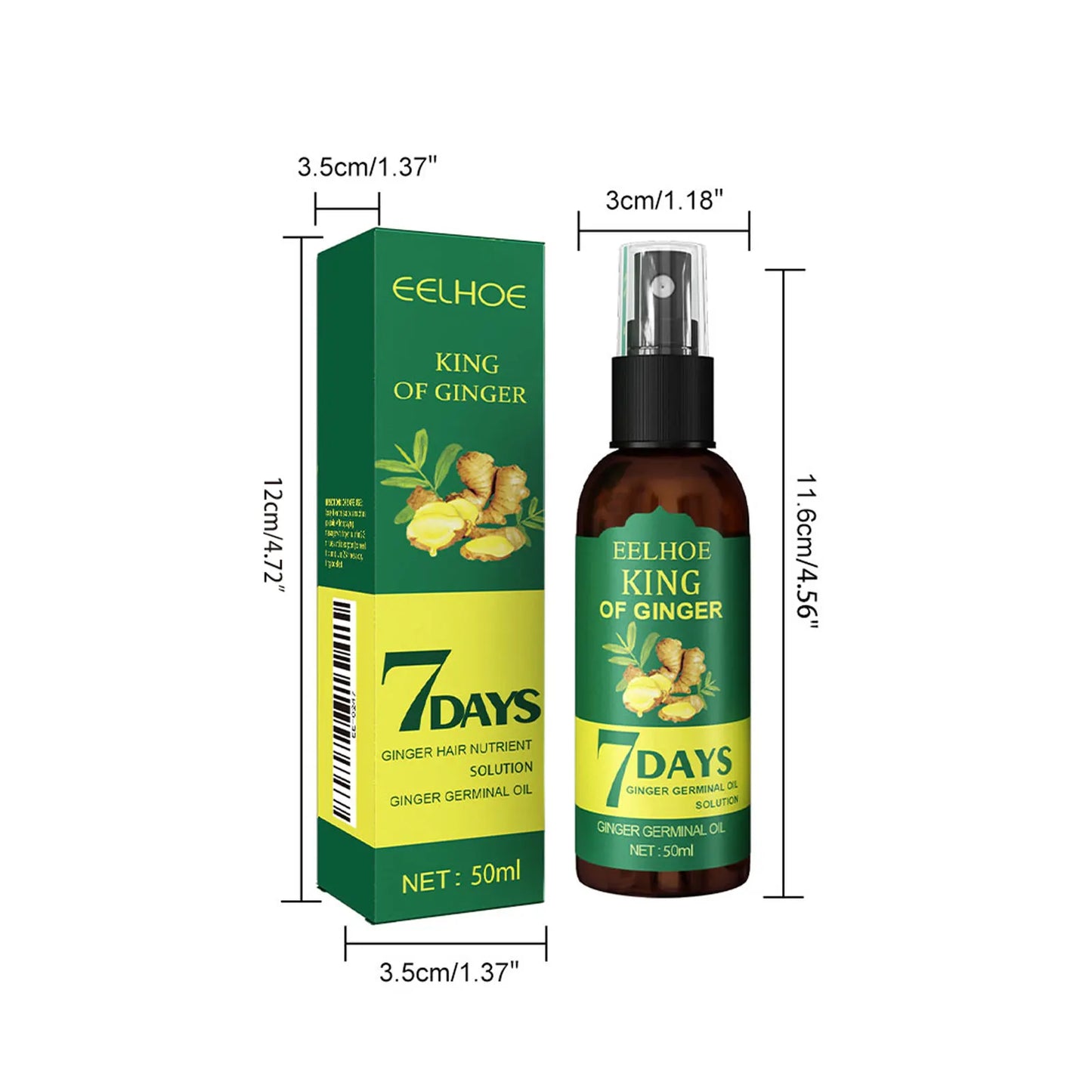 Ginger Oil Hair Booster Serum Spray Nourish Scalp Hair Follicles Refresh Control Oil Strengthen Hair Roots Nutrient Solution