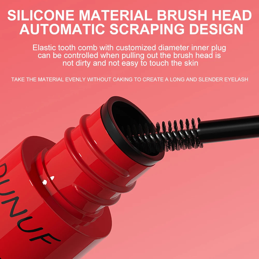 DUNUF Long-Lasting Mascara 1 Pcs Waterproof Sweat-Proof Non-Smudging Thin Thick Curling Beginner Friendly Makeup Product