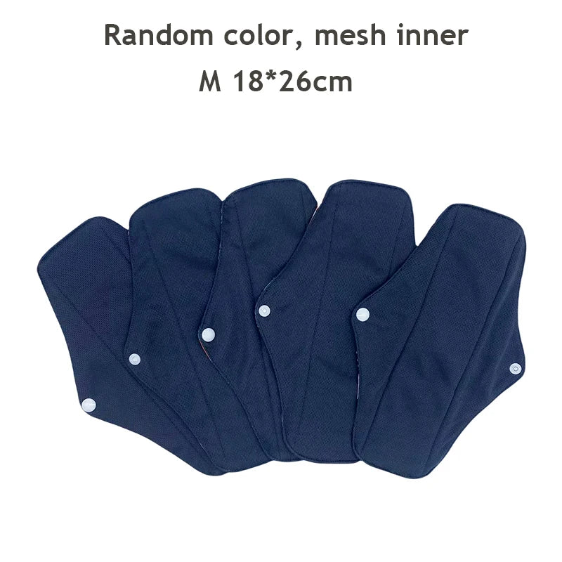 5PCS Small Medium Large Different Period Time Bamboo Reusable Menstrual Pads Washable Sanitary Towels for Lady Women Daily Night
