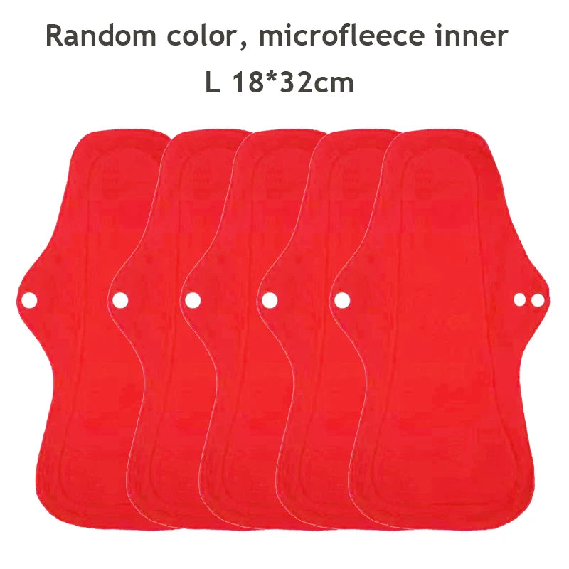 5PCS Small Medium Large Different Period Time Bamboo Reusable Menstrual Pads Washable Sanitary Towels for Lady Women Daily Night