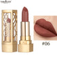 12 Color Gold Tube Lipstick Matte Pearlescent Glitter Shiny Velvet Lipsticks Red Brown Waterproof Lasting Solid Lip Gloss Makeup