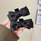 2Pcs Black Bow Small Hair Claw Women Girl Hair Grab Clip Side Clip Forehead Bangs Hair Styling Clip Sweet Headdress