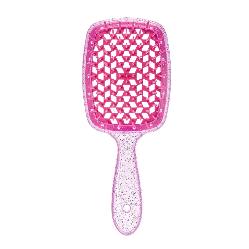 1PCS Colorful Wide Teeth Air Cushion Comb Bakhogold Anti-static Hair Brush with Hollow Design for Scalp Massage