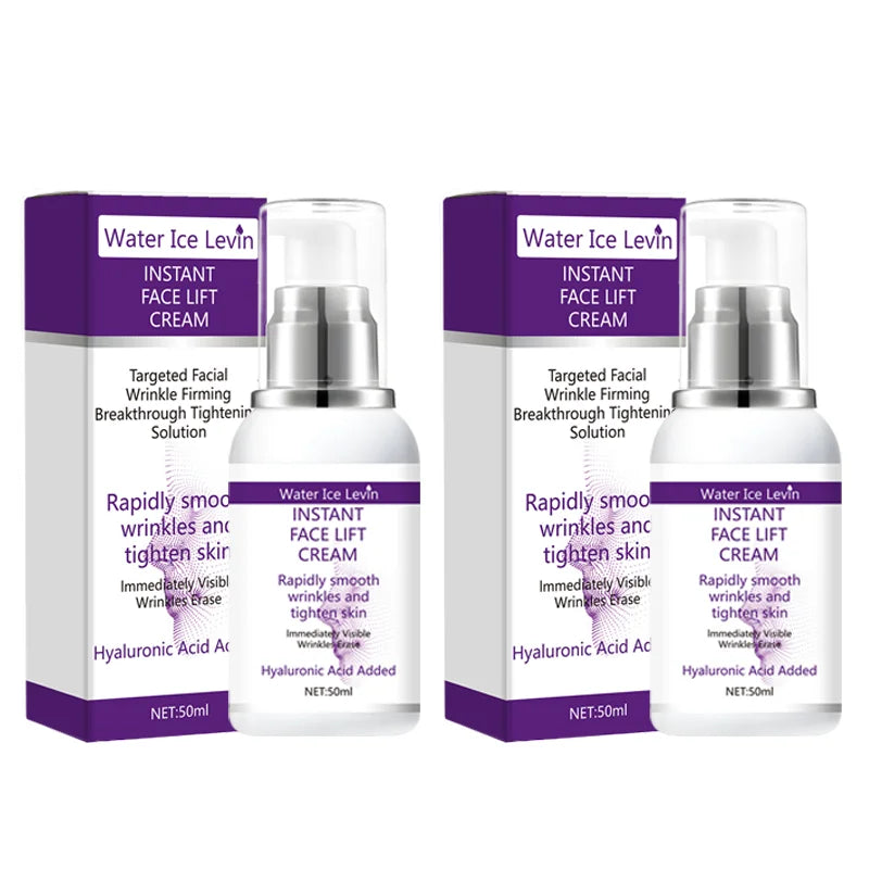 Instant face lift cream with hyaluronic acid for wrinkles. Firming solution.