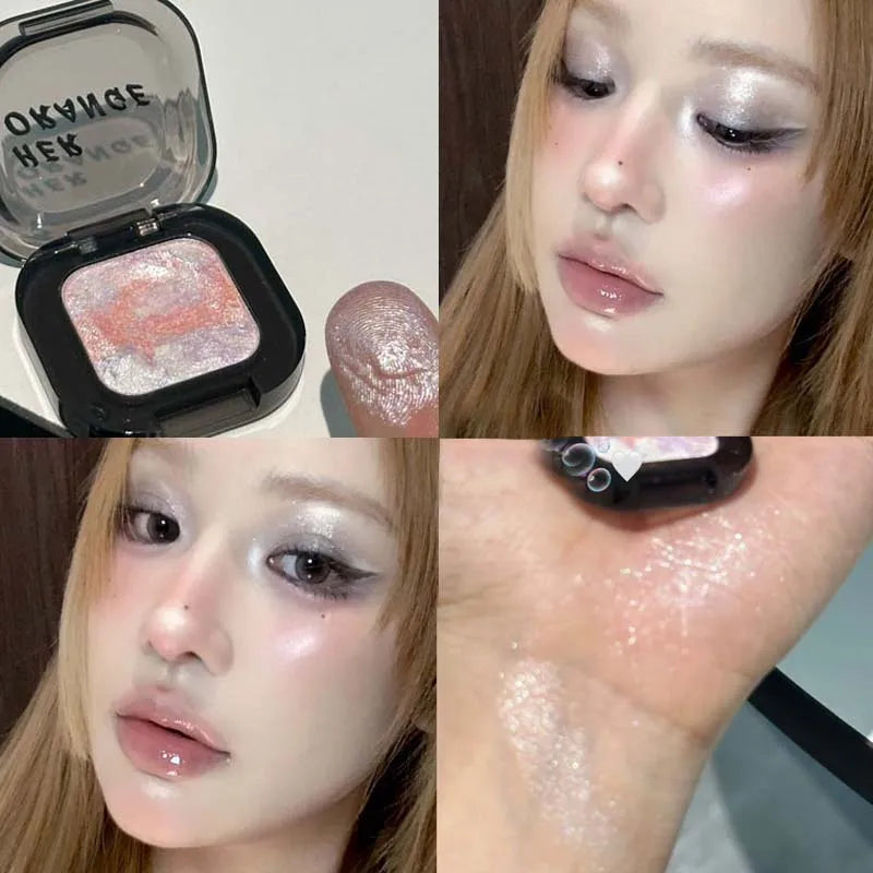 Pearlescent Glitter Eyeshadow Palette Mashed Potato Texture Shiny Highlight Lying Silkworm Single Streaky Pork Eyeshadow Make Up