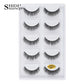 3D Faux Mink Lashes X05 Fluffy Wispy False Eyelashes 5Pairs Reusable Soft Volume Eyelashes Natural Look for Daily & Party Makeup