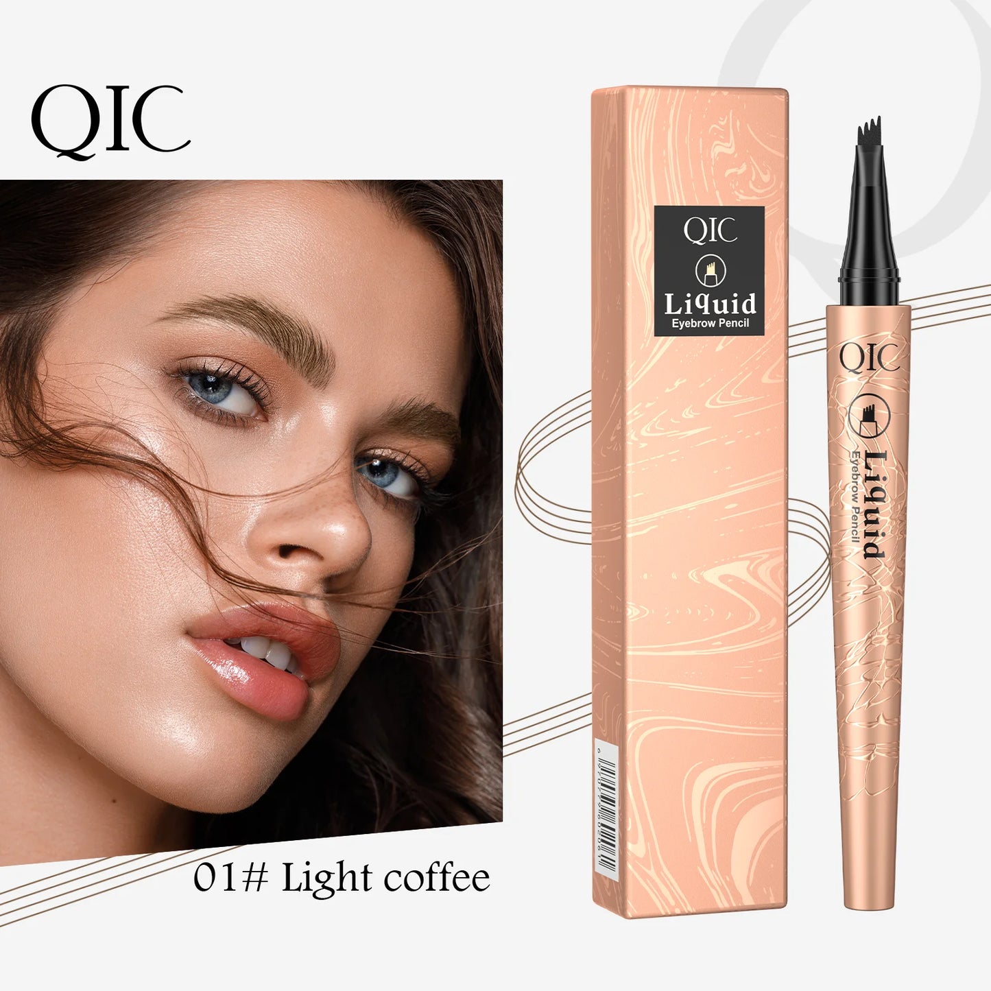 Eyebrow Pencil Liquid Waterproof Eyebrow Pencil Smudge-proof Brow Pencil With 4 Tip Microblade Eyebrow Pen Long-lasting Natural