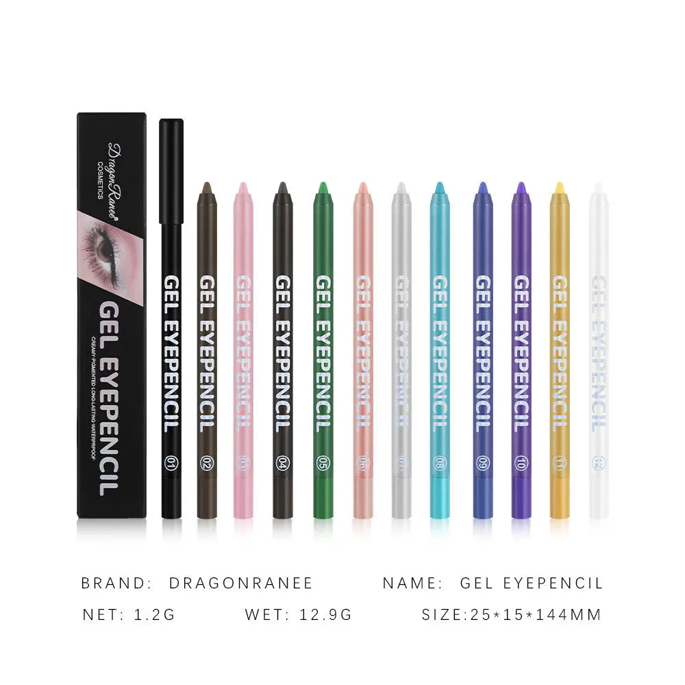 12 Colors Long-lasting Eye Liner Pencil Waterproof Pigment Eyeliner Pen Women Cosmetics Gel Eye Shadow Pencil Makeup Tools