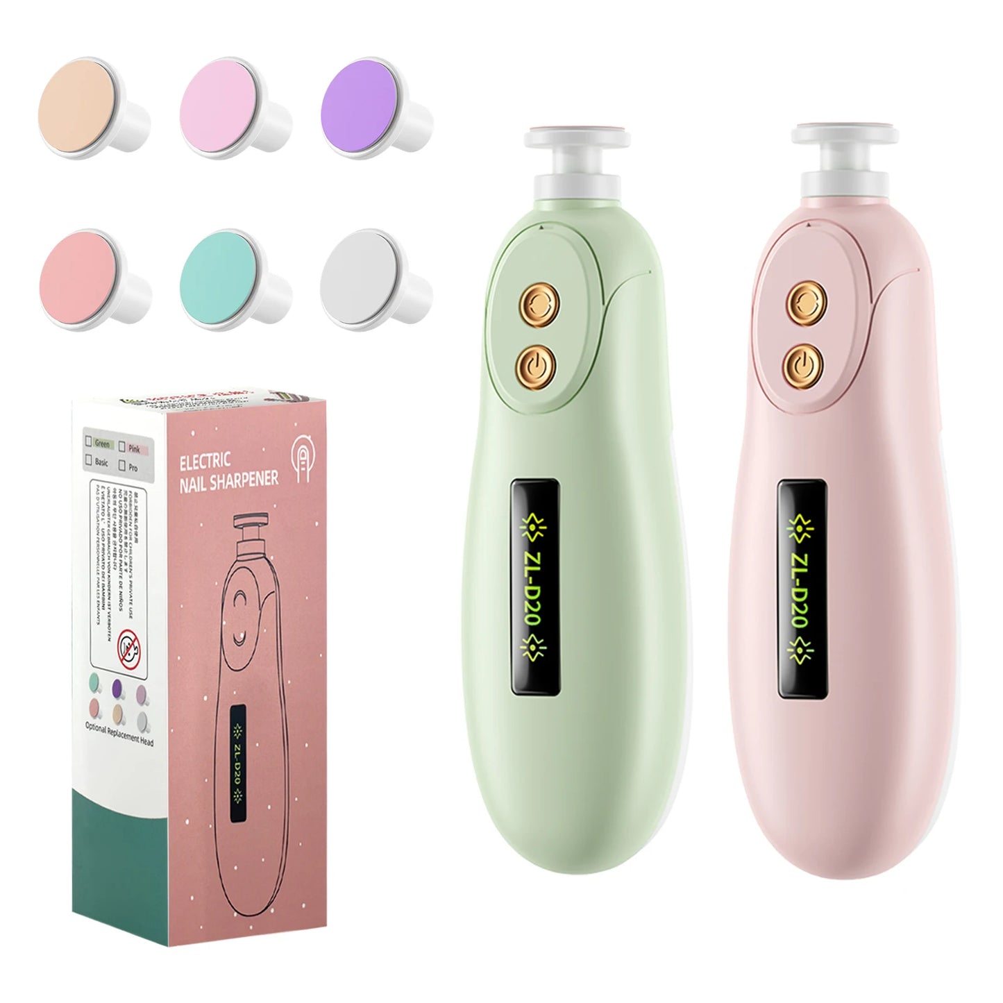 Baby Nail File Electric Baby Nail Care Set with LED Light, Baby Nail Trimmer for Newborn/Infants/Adults Toenails and Fingernail