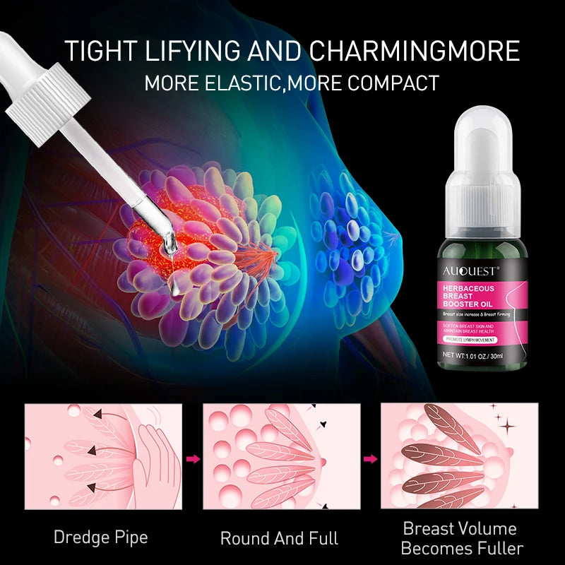 AUQUEST Breast Oil Firming Lifting Body Care Chest Natural Plants Essentials Oils Breast Fast Growth For Women Skincare Products