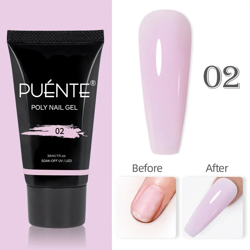 PUENTE Pearl Color Builder Nail Gel Polish Hema Free Shell Thread Glitter Nail Extension Semi-Permanent Construction Gel Varnish