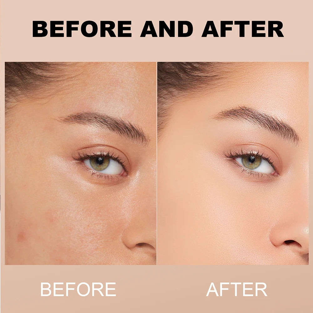 Long-Lasting Waterproof Liquid Foundation with Oil Control & Moisturizing, High Coverage Sweat-Resistant Concealer for Women,