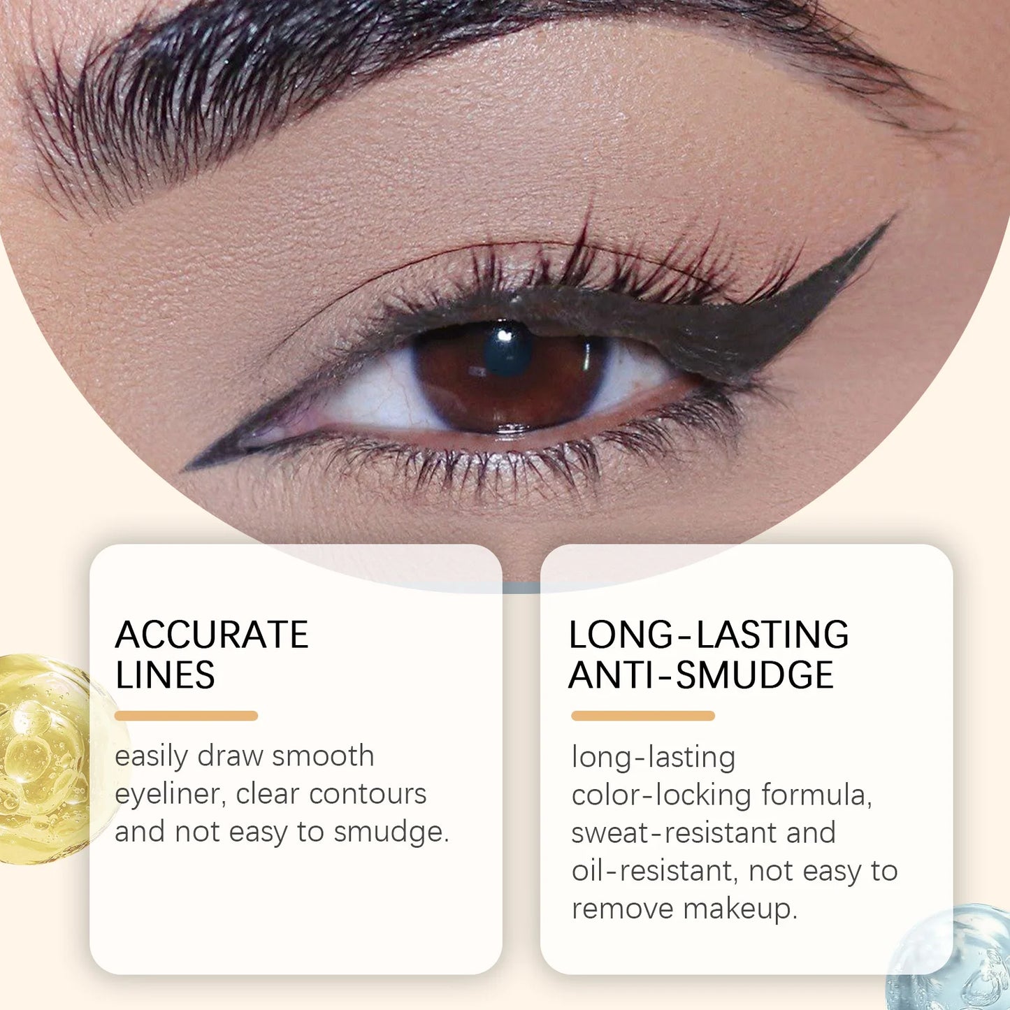Waterproof Eyeliner Pen Colorfast Long Lasting Anti Smudge Quick Drying Sweat Resistant Smooth Portable Eye Liner Pen Eye Makeup