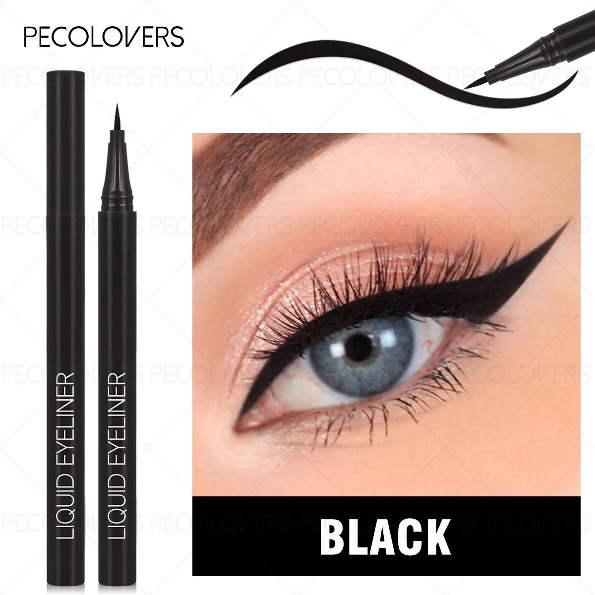 High Pigmented Rendering Liquid Eyeliner, Long-Lasting Waterproof Smudge-Proof, Black Brown Glide Eyeliner Pen, For All Types