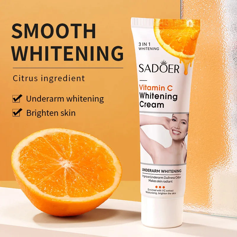 SADOER Vitamin C Whitening Cream Body Armpit Nourishing Anti-aging Smooth Moisturizing Body Lotion Exfoliating Creams Skin Care