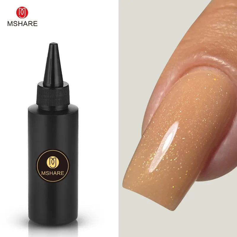 MSHARE Milk Milky Pink Rubber Base Coat Color Nail Gel Polish Semi Transparent French Camouflage Soak off UV LED Varnish 100ml