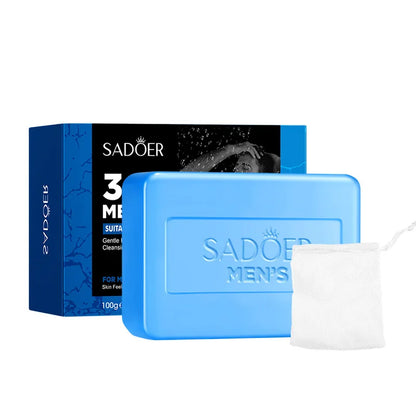 Men's Triple-Action Handmade Soap 100g Versatile Body Cleaning Soap for Everyday Use