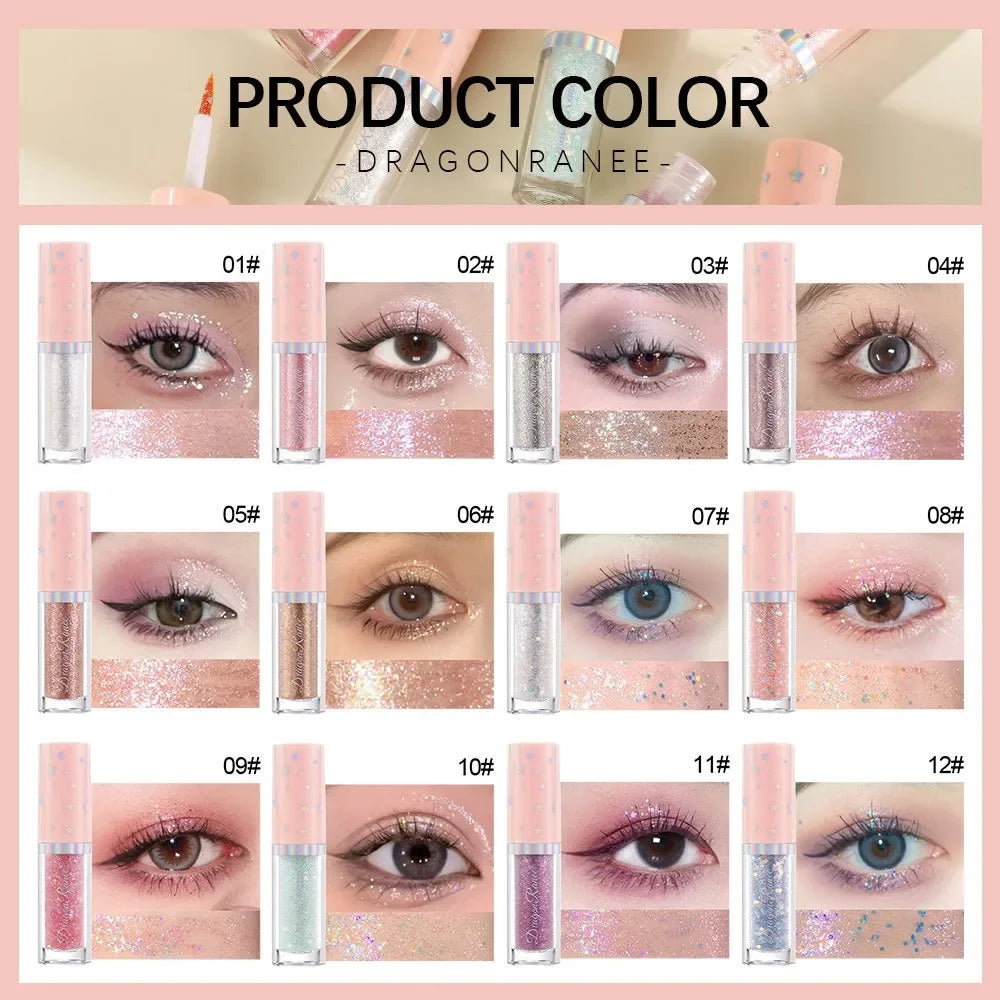 Blue Sequins Liquid Eyeshdaow Glitter Gel Shiny Metallic Eyeliner Pen Diamond Shimmer Waterproof Eye Beauty Party Makeup Tool