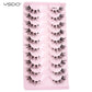 YSDO Natural Mink Eyelashes 3/6/10 Pairs Wispy Faux 3D Mink Lashes Short Fluffy Half False Eyelash Makeup Tools Cat Eye Lashes