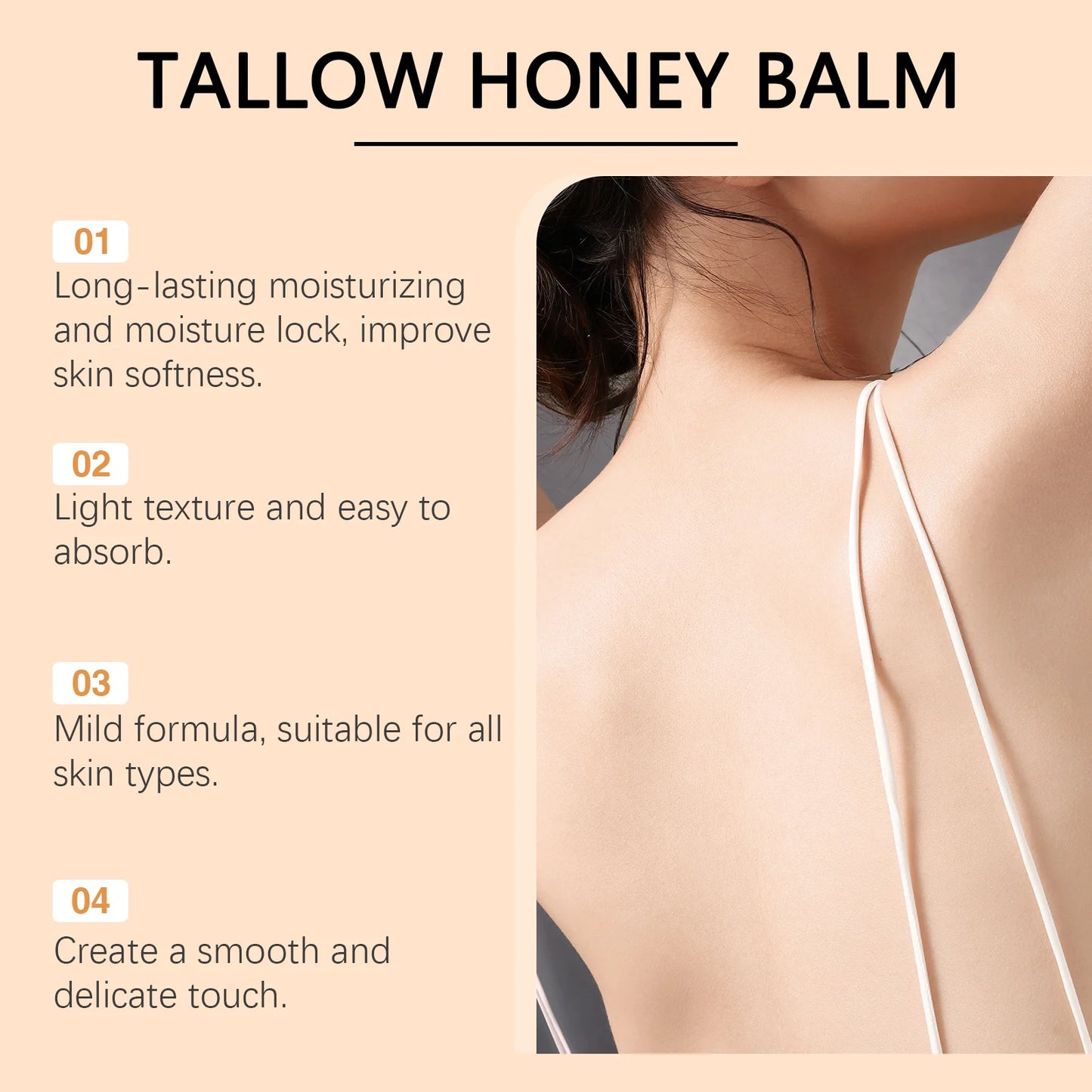 Tallow Honey Cream Glow Hydrating Skin Improve Elasticity Soft Bleaching Improve Dullness Firming Face Body Moisturizer Lotion