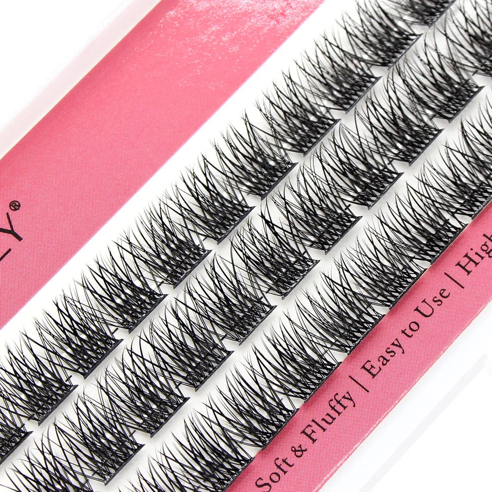 Moonlily 100D Segmented DIY Individual Cluster EyeLashes 3D Volume Silk Mink Grafting False Triple Lashes Extension Makeup Tool
