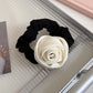 Sweet Flower Rose Hair Rope Hair Tie Scrunchies Silk Satin Hair Rope Korean Style Headwear Elastic Hair Band Ponytail Holder