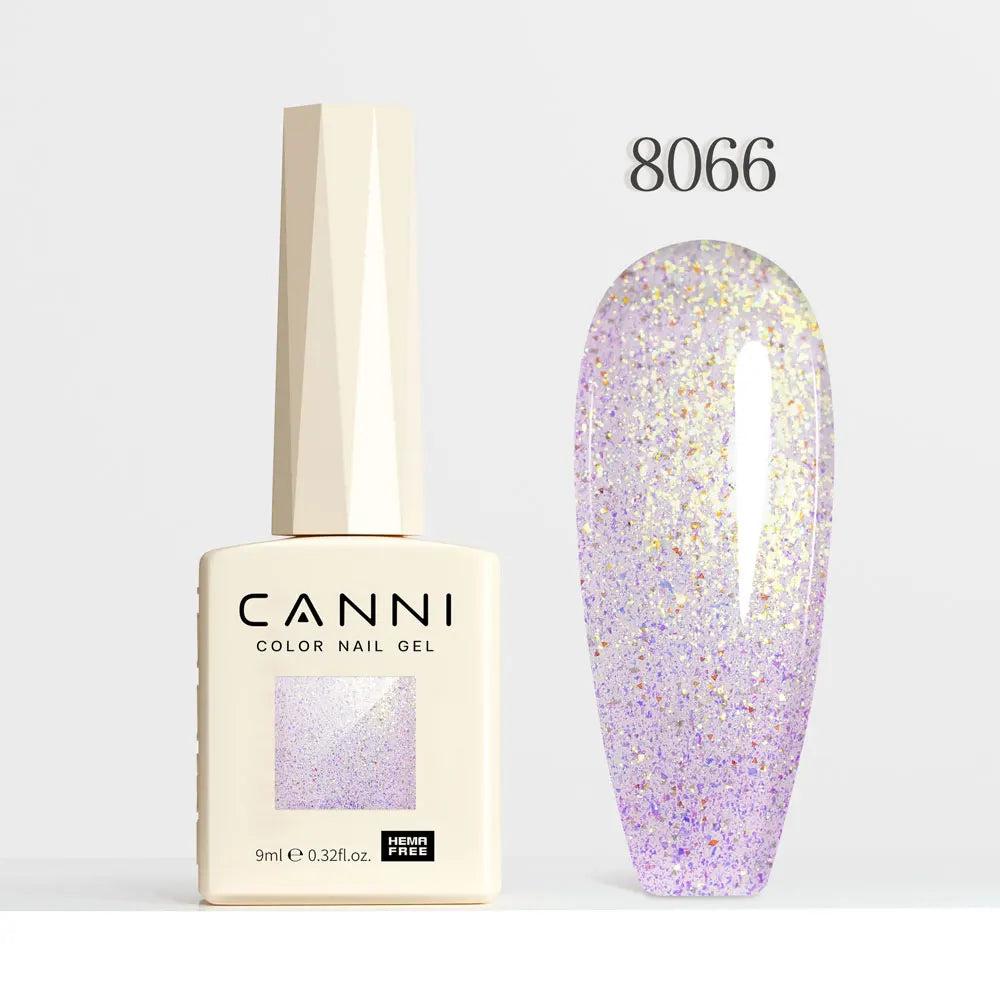 CANNI Gel Nail Polish Glitter Diamond Sparkle Color Collection Gorgeous Color HEMA FREE Soak Off UV LED Semi Permanent AurorGel