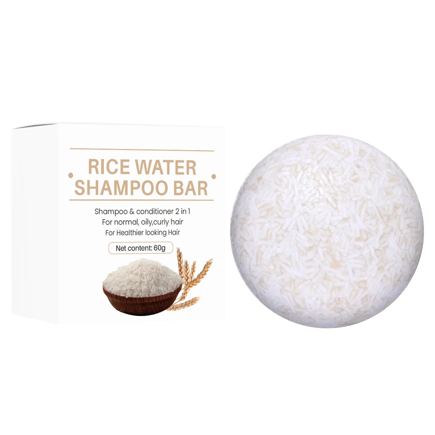 Organic Rice Shampoo Soap Bar Oil Free Conditioning Soap Rice Water Protein Nourishing Anti-loss Hair Soap Hair Growth Soap Bar