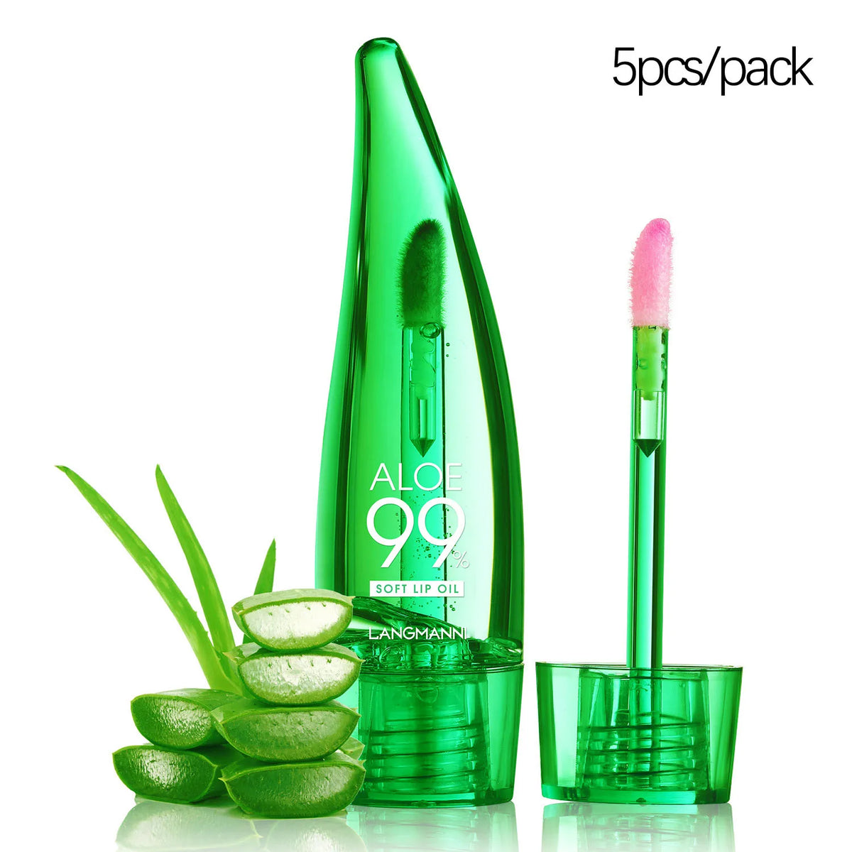 Langmannni Aloe Vera Moisturising Lip Gloss Warm Feeling Colour Changing Lip Glaze Long Lasting Moisture Lip Oil