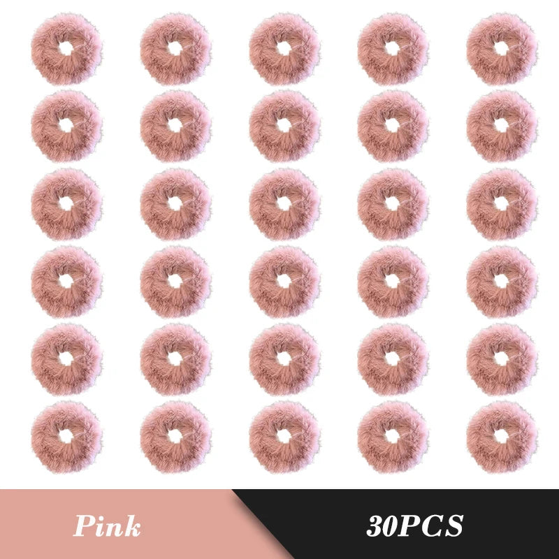 1PC Fluffy Warm Autumn Winter Elastic Hair Band Scrunchies Large Intestine Hair Ring For Women Girls Plush Hair Rope Hairwear