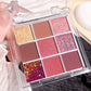 Summer 9 color eyeshadow palette: Orange brown, pink and gold, matte shimmer effect, lasting makeup, keep glitter rose Eyeshadow