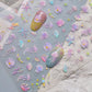 Magical Blow Bubbles Goldfish Bunny Rabbit Cat Kitten Shape Shiny Dreamy Bubbles 5D Nail Art Decorations Sticker Manicure Decal