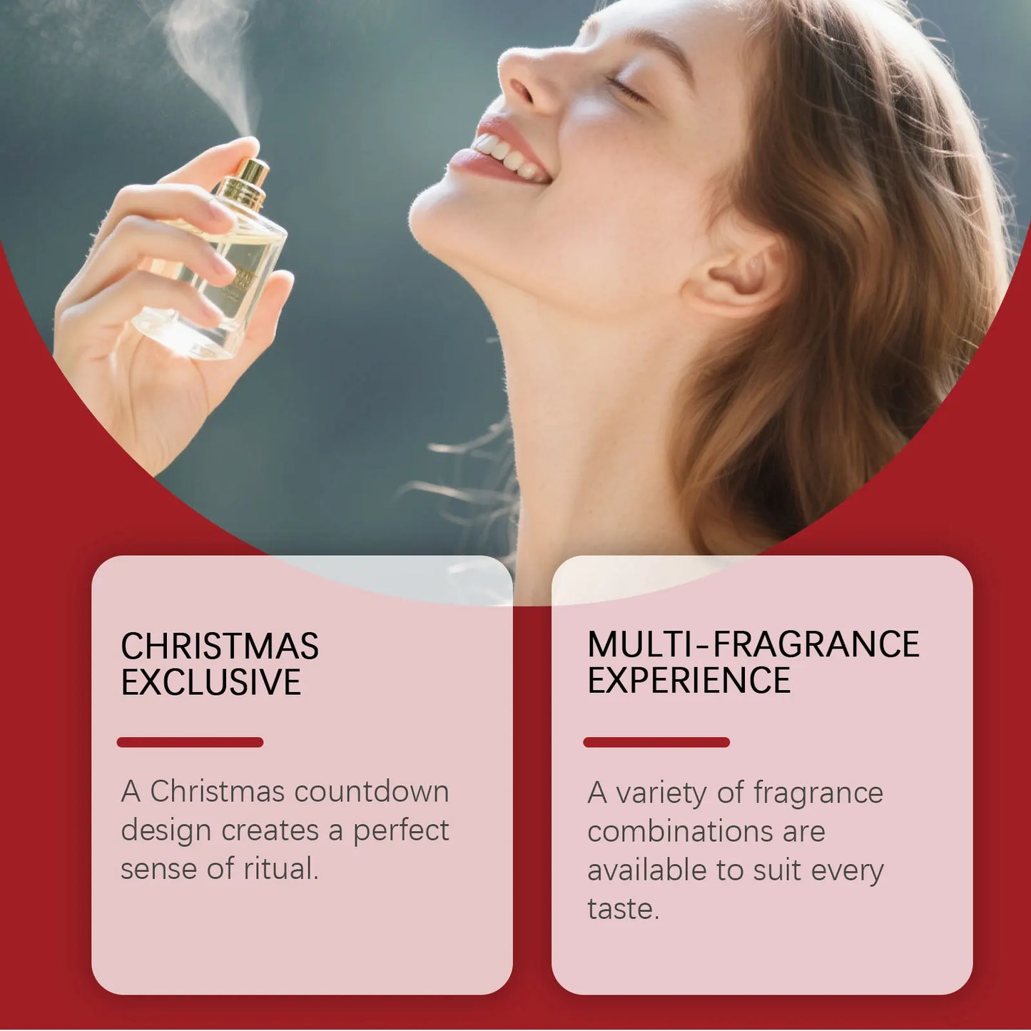 Christmas Colorful Countdown Perfume Gift Set - 12 Unique Fragrances, Heartwarming Christmas Surprises