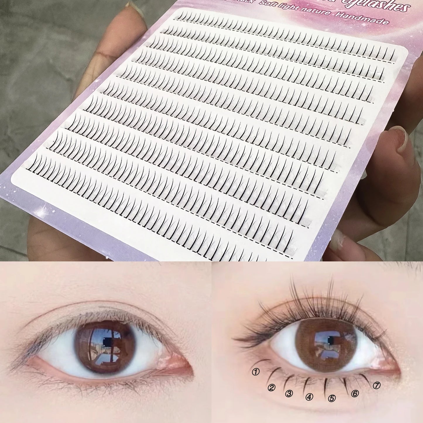 REDSIREN 10Rows Under Eyelash Large Capacity Cluster Lashes Korean Makeup Natural Look Bottom Lashes